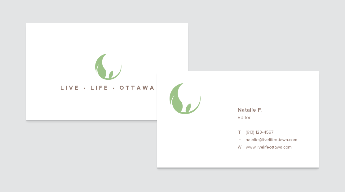 Live Life Ottawa business card